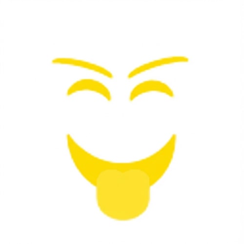 AI Design for make this face look happy whilst keeping the standard art style and changing absolutely nothing else. add/remove color if seen as necessary