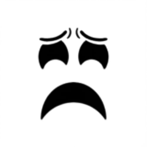 AI Design for make this face look upset whilst keeping the standard art style and changing absolutely nothing else