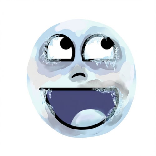 AI Design for make the face look like it has frostbite and change absolutely nothing else