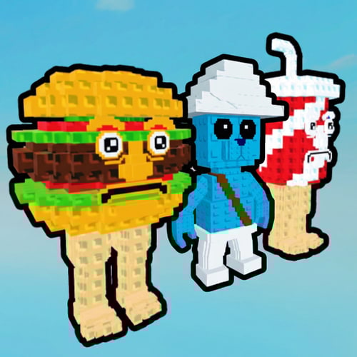 AI Design for replace this character with this character, KEEP THE ART STYLE DO NOT CHANGE ANYTHING ELSE. add the same black outline to the new blue character and make him face the right