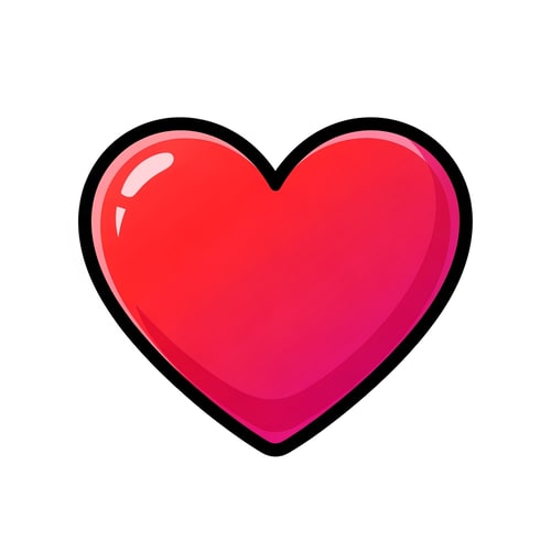 AI Design for create a cartoony vector heart with no background with a black outline