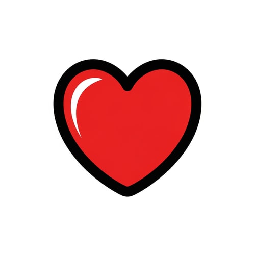 AI Design for create a cartoony vector heart with no background with a black outline