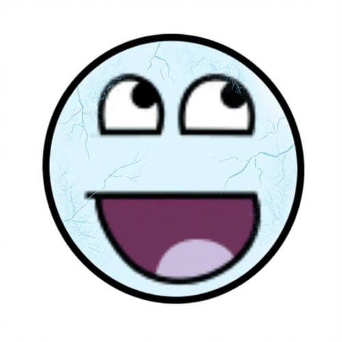 AI Design for Add subtle frostbite effects to the face only. Keep the exact same face shape, eyes, mouth, proportions, line thickness, and background. Do not move, resize, or redesign any elements. Only add minimal icy texture and light blue frost cracks on the cheeks and forehead. Slightly cool the face color tone. No glow, no extra shading, no new details, no background changes.