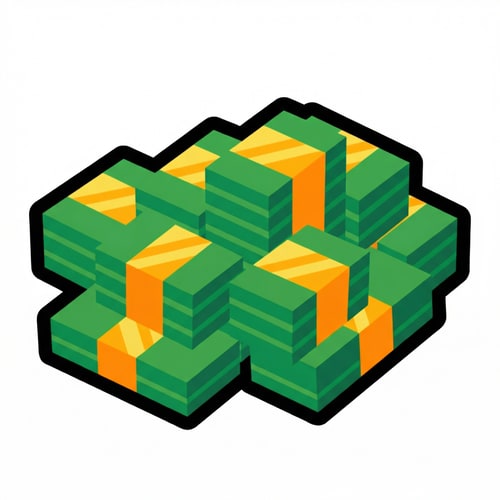 AI Design for make the BG white, add a couple more bills to this stack slightly bigger DO NOT CHANGE ANYTHING ELSE