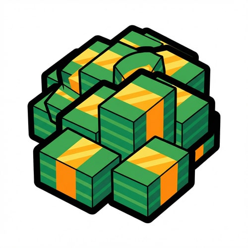 AI Design for make the BG white, add a couple more stacks of cash, DO NOT CHANGE THE ART STYLE OF THE CASH