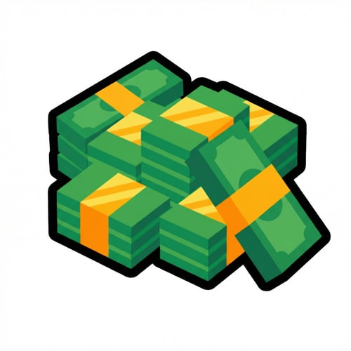 AI Design for make the BG white, add a couple more bills to this stack slightly bigger DO NOT CHANGE ANYTHING ELSE