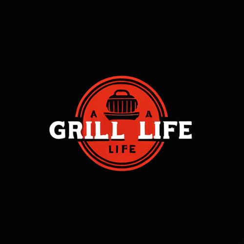 AI Design for A Grill Life logo with solid border lines