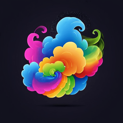 AI Design for Rainbow colored smoke cloud 
