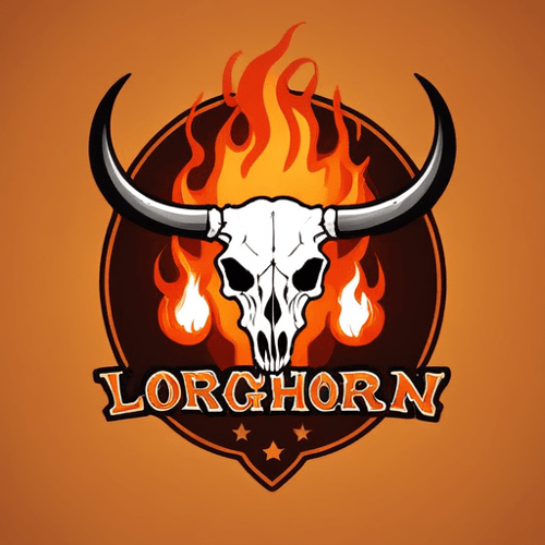 AI Design for Longhorn skull, fire, grill grate, 