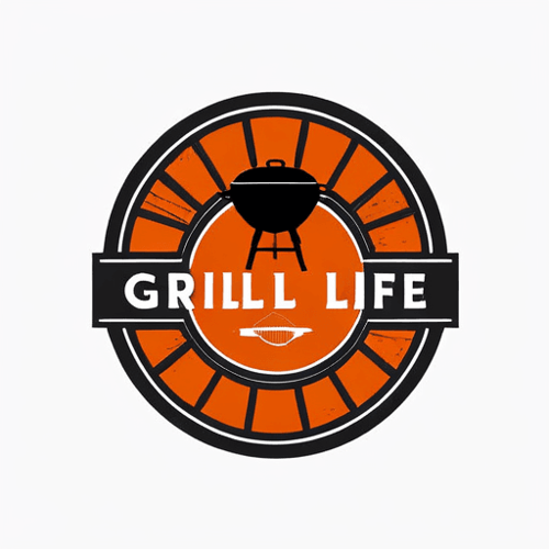 AI Design for A Grill Life logo with solid border lines