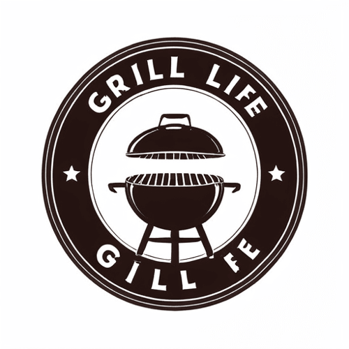AI Design for A Grill Life logo with solid border lines