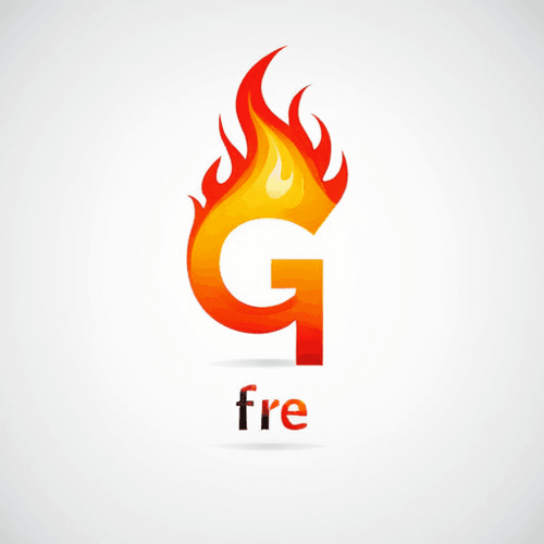 AI Design for The letters G and L on fire 