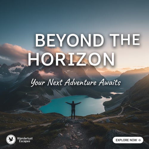 AI Design for You design me a creative social media traveling poster Design . Design my social media poster with beautiful headlines. I will give these designs to the client. So the designs have to be unique.