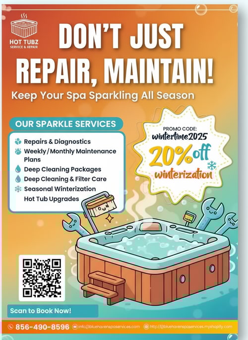 AI Design for I’m launching a direct-mail campaign and need a single, fun and vibrant flyer that convinces homeowners to book our hot tub, spa repair, and—most importantly—ongoing maintenance services.
What absolutely must appear:
• A bold headline focused on maintenance.
• The promo code “wintertime2025” with a clear “20 % off winterization” call-out.
• A concise snapshot of our services.
• Easy-to-spot contact details (phone, email, web, or QR—whatever presents best).
I’m wide open on color choices, so feel free to explore palettes that shout energy and warmth while keeping text readable. Icons, playful illustrations, or clever layouts are welcome as long as they steer the eye toward the discount and our maintenance offer.
Keep the scope simple: one postcard-sized or letter-sized flyer ready for print and digital use. I’ll award the prize to the concept that grabs attention fast, feels on-brand, and nudges readers to book before winter hits.
Deliverables for the winner:
– High-resolution, print-ready PDF (CMYK)
– Editable source file (AI, PSD, or InDesign)
Show me your best splash of creativity and let’s keep spas sparkling all winter!
Attached is our logo. Attached is some ideas of different flyers. I found online as well as our contact information is below.
All our package pricing is on our website.