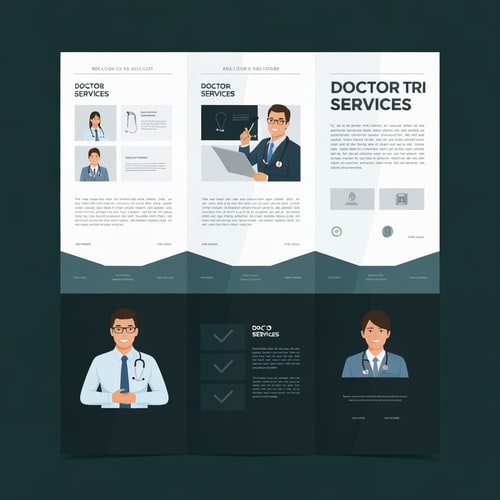 AI Design for Doctor Services Tri-Fold Brochure Content
