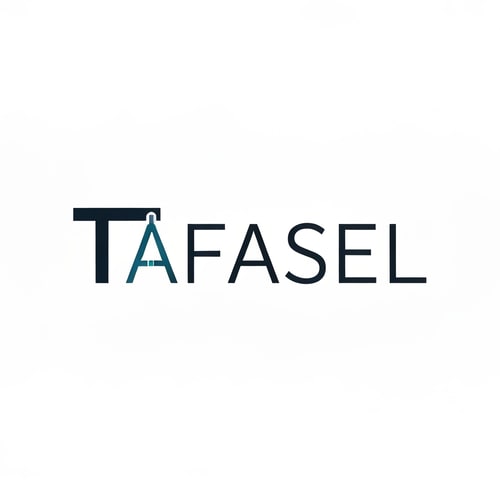 AI Design for Design a clean, minimalist, and futuristic wordmark logo for a general contracting company named “TAFASEL”.

Concept:
- The logo must be purely typographic using the word “TAFASEL” only (no icons or إضافات خارجية).
- Introduce a subtle, intelligent design twist on the first letter “T” to reflect engineering or construction (e.g., structural beam, modular joint, architectural alignment).
- The modification must be minimal, precise, and seamlessly integrated — not decorative or exaggerated.

Style:
- Modern, professional, and high-end corporate identity
- Minimalist with a futuristic touch
- Strong geometric construction and visual balance
- Clean lines, sharp edges, and precise spacing
- Reflects reliability, structure, and technical excellence

Typography:
- Custom geometric sans-serif style
- Slightly bold weight
- Balanced kerning and alignment
- Letters should feel engineered, not stylized

Colors:
- Use a refined, non-light color palette such as:
  - Deep navy
  - Graphite / charcoal black
  - Dark steel blue
- Optional: very subtle accent (e.g., muted metallic gold or deep cyan)
- Avoid bright, neon, or washed-out colors

Background:
- Pure white background only

Output:
- Centered composition
- Flat design (no mockups, no shadows, no textures, no gradients unless extremely subtle)
- Vector style appearance (sharp and scalable)
- High resolution

Mood:
- Confident, precise, and modern
- Slightly futuristic but still practical and grounded for a construction company