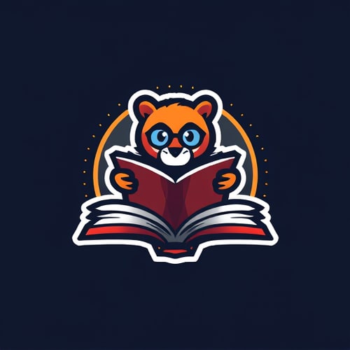 AI Design for logo studdyBuddy with human reading book , modern fuutistic looking