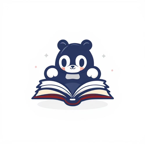 AI Design for logo studdyBuddy with human reading book , modern fuutistic looking