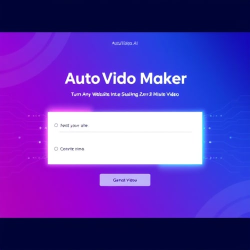AI Design for Prompt:
Create a modern, visually appealing, and responsive web page UI called “AutoVideo Maker”.
Core Functionality:
The page should have two main input fields:
Brand Name (placeholder: “Enter your brand name”)
Website URL (placeholder: “https://example.com”
)
A Submit button labeled “Generate Video”.
When the user submits the form:
The page should simulate reading the entered website URL.
Then show a loading animation (AI wave, glowing circle, or morphing dots).
After that, display a preview card or video area that says:
“Analyzing site... generating 2-minute video...”
Finally, replace it with a message: “✅ Your 2-minute AI video is ready!” and a video preview placeholder box.
Design Requirements:
Theme: Sleek, futuristic, and minimalistic with a tech-inspired feel.
Color Palette: Use a distinct and vibrant color theme —
Gradient mix of #3278bd, #3dbeb7, #232323, with highlights of neon blue or teal.
Typography: Use clean, modern fonts like Poppins, Inter, or Urbanist.
Input Fields:
Glassmorphism style — soft transparency with light borders and shadows.
Rounded corners and smooth focus glow.
Button:
Gradient background, hover animation (scale + glow).
Animations:
Smooth hover effects using CSS transitions or Framer Motion.
Animated background elements (subtle motion gradient, glowing dots, or AI lines).
Background:
Use a modern AI-themed illustration or abstract gradient image (like circuits, neon waves, or 3D mesh).
Slight blur or glow for a premium look.
Layout:
Navbar: Minimal with logo text “AutoVideo.AI” on top.
Hero Section: Centered title and form box in the middle of the screen.
Title: “Turn Any Website Into a Stunning 2-Minute Video”
Subtext: “Enter your brand name and website URL — our AI will read your site and generate an engaging short video.”
Footer: Small text “© 2025 Sublimity Soft Pvt. Ltd.”
Tech Stack:
HTML + Tailwind CSS + basic JavaScript
Smooth animations (Framer Motion or CSS transitions)
Fully responsive for mobile and desktop.
Goal:
Deliver a clean, futuristic landing page that feels like an AI-powered tool interface, combining elegance, clarity, and cutting-edge aesthetics.