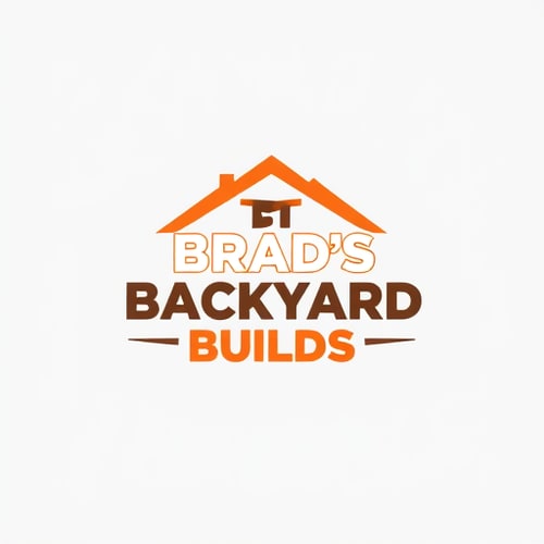 AI Design for Create a modern and slightly masculine idiogram logo for 'Brad's Backyard Builds', a company that assembles high-end kids' play equipment such as monkey bars, trampolines, and swing sets. Use a color palette based on reds and oranges. The logo should look modern, literal, and sophisticated, appealing to wealthy, time-poor parents. Incorporate elements that subtly suggest play equipment, construction, or backyard fun, but keep the design clean, geometric, and professional, suitable for a premium brand. Avoid overly playful or childish styles; focus on a trustworthy and high-quality appearance.
