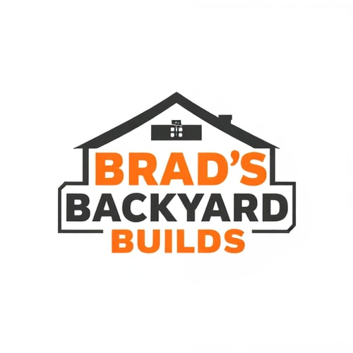 AI Design for Create a modern and slightly masculine idiogram logo for 'Brad's Backyard Builds', a company that assembles high-end kids' play equipment such as monkey bars, trampolines, and swing sets. Use a color palette based on reds and oranges. The logo should look modern, literal, and sophisticated, appealing to wealthy, time-poor parents. Incorporate elements that subtly suggest play equipment, construction, or backyard fun, but keep the design clean, geometric, and professional, suitable for a premium brand. Avoid overly playful or childish styles; focus on a trustworthy and high-quality appearance.
