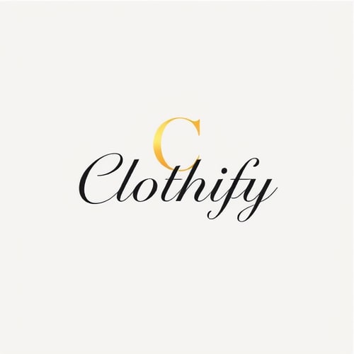 AI Design for Luxury monogram logo design for a premium clothing brand named "Clothify". Elegant and minimalist typography with a bold, custom letter "C" as the main symbol. Clean lines, sophisticated curves, subtle gold accents. Timeless, versatile, and perfect for use on clothing tags, labels, and packaging. Vector, flat design, high resolution.