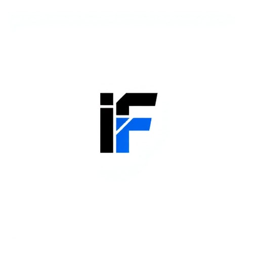AI Design for A modern and minimalistic logo design featuring the letters “I” and “F”. The design should have a sleek, professional style with clean lines and balanced typography. Use a creative combination of the two letters, either overlapping, interlocking, or abstractly fused together. The logo should look bold, timeless, and versatile for digital and print branding. Use a black and white color scheme (optional: add a subtle accent color like royal blue or deep violet). Deliver it in vector style with high resolution, flat design, and no background.