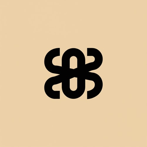 AI Design for Minimalist logo design for a modern creative studio,
abstract geometric symbol built from simple rounded shapes,
bold and confident mark, strong silhouette,
inspired by contemporary brand studios and art direction,
monochrome logo, black symbol on warm beige background,
clean vector style, flat design, no gradients,
balanced proportions, optical harmony,
logo should feel timeless, professional, and premium,
Swiss graphic design influence,
high contrast, scalable for web, print, and apparel,
no text, symbol only,
centered composition on neutral background