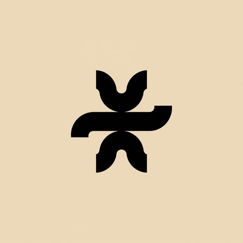 AI Design for Minimalist logo design for a modern creative studio,
abstract geometric symbol built from simple rounded shapes,
bold and confident mark, strong silhouette,
inspired by contemporary brand studios and art direction,
monochrome logo, black symbol on warm beige background,
clean vector style, flat design, no gradients,
balanced proportions, optical harmony,
logo should feel timeless, professional, and premium,
Swiss graphic design influence,
high contrast, scalable for web, print, and apparel,
no text, symbol only,
centered composition on neutral background