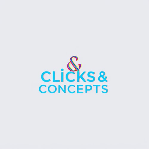 AI Design for Act as a highly experienced graphic designer with 25 years of expertise in creating logos for startups. Design a logo for 'Clicks & Concepts,' an event management company specializing in private birthdays, corporate events, and photoshoots. The logo should combine a Wordmark and logo mark highligting the Letters C, &, C to reflect the startup's dynamic identity. Use sky blue as the primary color, and suggest a complementary color combination that works well with it. Focus on a vibrant color palette that appeals to younger audiences. The design should balance playfulness with professionalism to resonate with both corporate and private clients.
