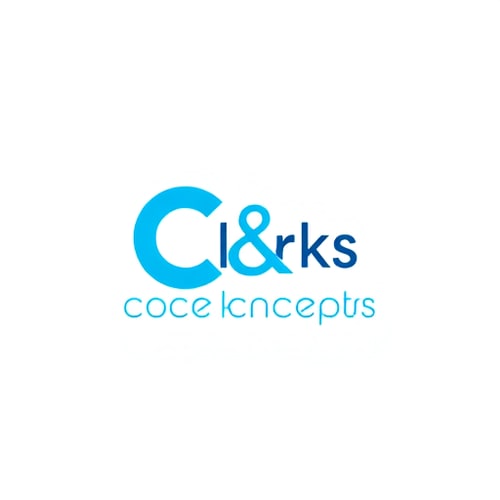 AI Design for Act as a highly experienced graphic designer with 25 years of expertise in creating logos for startups. Design a logo for 'Clicks & Concepts,' an event management company specializing in private birthdays, corporate events, and photoshoots. The logo should combine a Wordmark and logo mark highligting the Letters C, &, C to reflect the startup's dynamic identity. Use sky blue as the primary color, and suggest a complementary color combination that works well with it. Focus on a vibrant color palette that appeals to younger audiences. The design should balance playfulness with professionalism to resonate with both corporate and private clients.