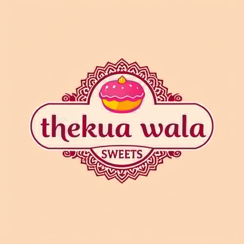 AI Design for i want to make logo for brand "thekua wala" its a brand for Thekua sweets make it look indian classical 