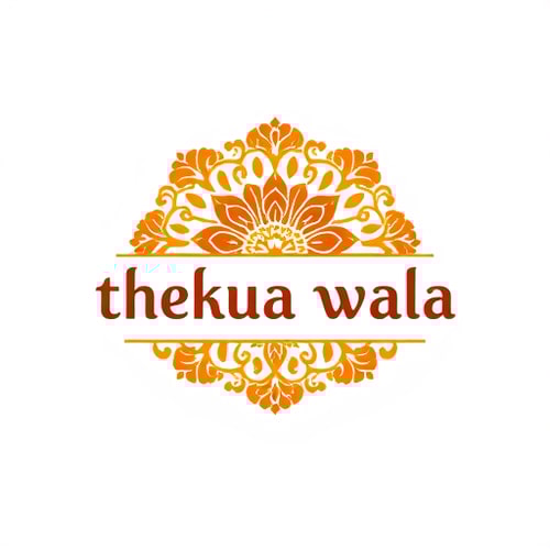 AI Design for i want to make logo for brand "thekua wala" make it look indian classical 