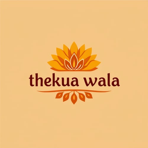 AI Design for i want to make logo for brand "thekua wala" give indian traditonal look
