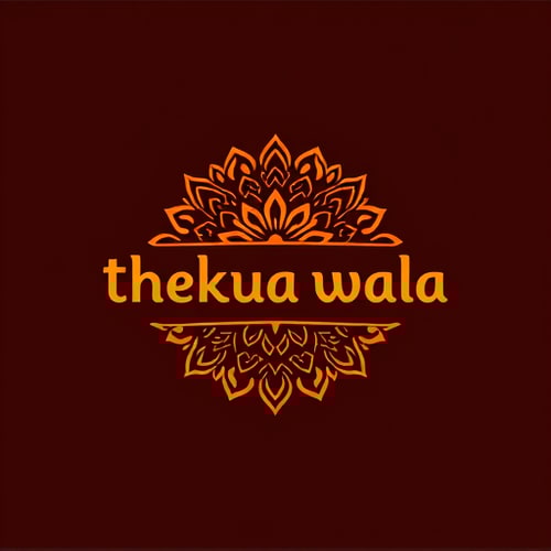 AI Design for i want to make logo for brand "thekua wala" give indian traditonal look