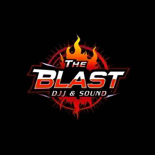 AI Design for give me logo for dj company and company name is The Blast DJ & Sound