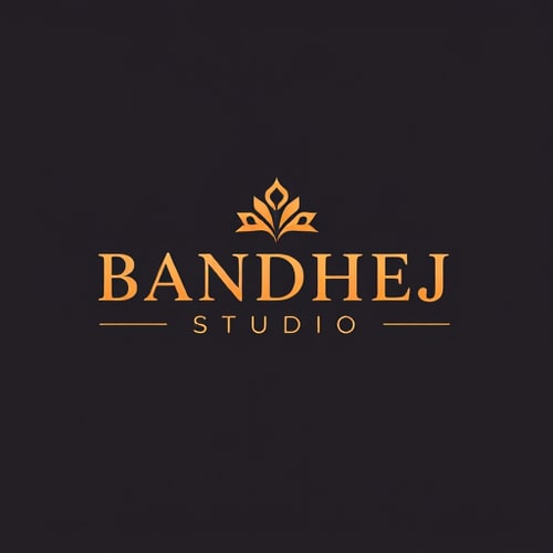 AI Design for give me logo for BANDHEJ STUDIO this is sari shop