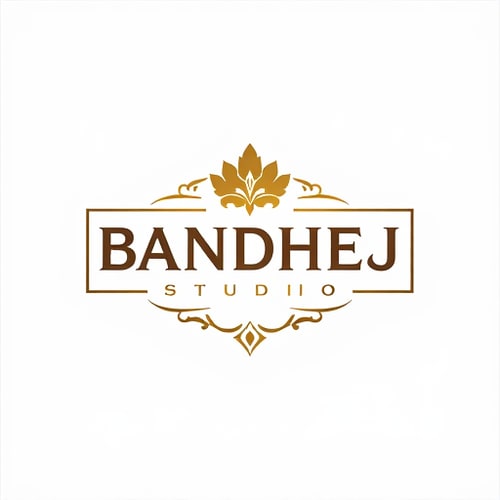 AI Design for give me logo for BANDHEJ STUDIO this is sari shop
