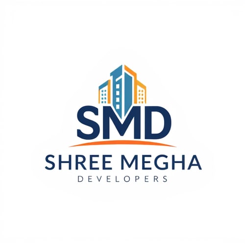 AI Design for Generate a monogram with letters SMD. Incorporate the letters to form a building and something like open plots. The logo is for a Real estate company called Shree Megha Developers 