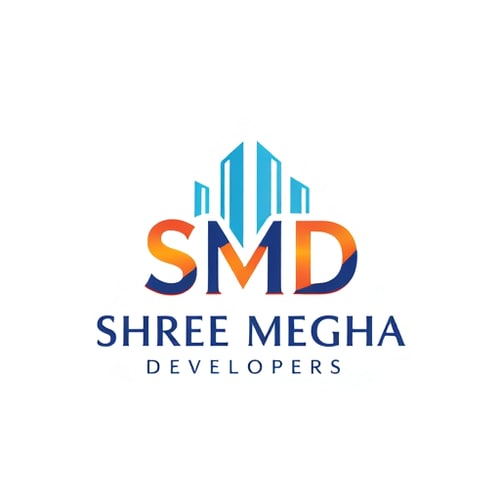 AI Design for Generate a monogram with letters SMD. Incorporate the letters to form a building and something like open plots. The logo is for a Real estate company called Shree Megha Developers 