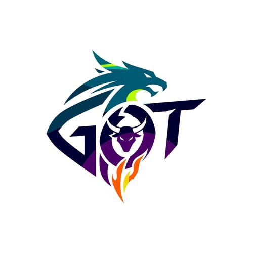 AI Design for Create an abstract esports logo for “GOT – Gamers of Thiruvarur” using a monogram style.
The letters G O T should subtly form a fierce energy symbol or mythical creature shape. Greek Mythology symbols
Modern, aggressive, sharp vector design inspired by professional esports teams.
Flat colors, high contrast, minimalistic, white background.