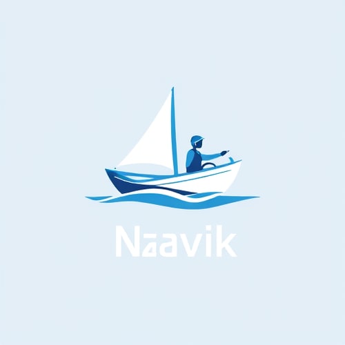 AI Design for Logo Prompt (for AI image generation):
A creative, modern logo showing a Naavik (sailor) and a Customer sailing together in the same boat.
The Naavik (sailor) should appear as the main effort-making person — steering, rowing, or managing the sail — while the Customer is calmly guiding or pointing the direction.
The concept should represent collaboration, guidance, and partnership.
Style: minimal, professional, clean lines, inspired by the existing Naavik logo (attached reference).
Use colors and shapes that convey trust, teamwork, and progress — such as blue, white, and soft gold accents.
The design should look great for both digital and print, with a symbol + name layout (where text “Naavik” or your brand name can be added below or beside the icon).
The overall tone should feel forward-moving, purposeful, and human-centered — showing that the Naavik leads with effort while the Customer collaborates to reach success.
color code is : #0A3D62 and #1ABC9C