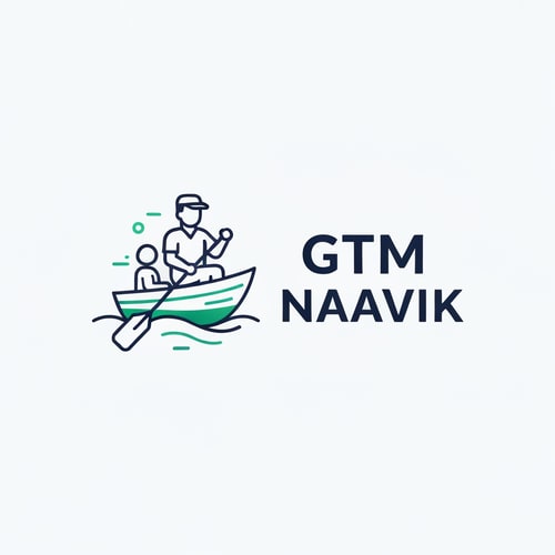 AI Design for A professional and creative logo for a digital marketing agency named “GTM Naavik”.
The logo features a naavik (boat sailor) steering a small boat in a calm digital sea — symbolizing guiding customers smoothly toward growth and success.
The sailor (Naavik) is confidently holding the oar, representing control and direction.
The customer is sitting peacefully in the boat, symbolizing satisfaction and trust.
Use a modern minimal vector style, clean lines, and subtle wave elements to reflect technology and movement.
Main brand colors: deep navy blue (#0A3D62) and teal green (#1ABC9C).
The text “GTM Naavik” should be clear, modern, and tech-inspired font below or beside the icon.
The logo should feel trustworthy, innovative, and professional, suitable for a digital marketing agency.
Style inspiration: flat vector, geometric, gradient blend, minimalistic composition.
Background: light or white.