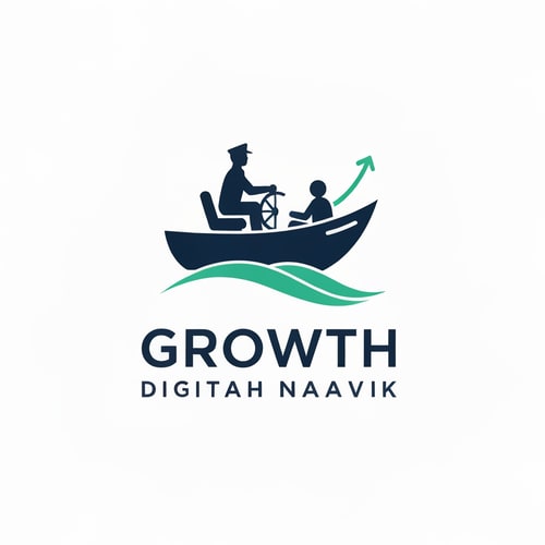 AI Design for Create a minimal and negative space logo for a digital marketing company named “Growth Naavik.”
Concept:
The logo should creatively combine the ideas of “Growth” and “Naavik” (sailor).
Depict a boat (naav) sailing smoothly on stylized waves, symbolizing growth and progress.
Show a Naavik (sailor) calmly steering the boat and a customer sitting comfortably, representing partnership and trust — the sailor guiding the customer’s journey to success.
Use negative space smartly to form the boat, waves, or growth elements (like an upward wave or subtle arrow).
The overall feel should be professional, peaceful, and inspiring, reflecting creativity and smooth guidance.
Style:
Minimal & Flat Design
Symbolic and Balanced Composition
Clean lines with modern geometry
Peaceful, trustworthy, and creative tone
Emphasize “Growth” through upward motion or wave flow
Color Palette:
Deep Navy Blue (#0A3D62) — for professionalism and trust
Turquoise Green (#1ABC9C) — for growth and creativity
Typography:
Use a clean, sans-serif font for “Growth Naavik,” with the text placed below the icon for balance.