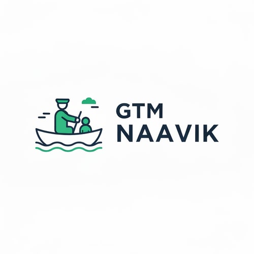 AI Design for Minimal and modern logo design for a digital marketing agency named “GTM Naavik”.
Concept: a naavik (sailor) steering a simple boat in calm water, symbolizing guiding customers toward success.
Include a small person (customer) sitting peacefully inside the boat.
Style: flat vector, clean lines, minimalistic, and professional.
Use main colors #0A3D62 (deep navy blue) and #1ABC9C (teal green) only.
Typography: modern sans-serif, clean and balanced, text “GTM Naavik” beside or below the icon.
Background: plain white or transparent.
Emphasize trust, guidance, and digital growth with a sleek, contemporary look.