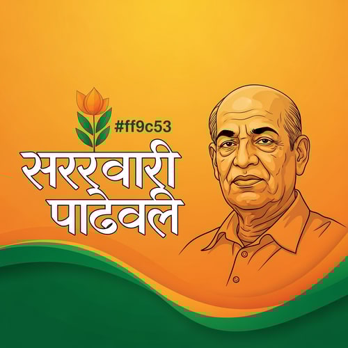AI Design for Create a premium vector logo for a cultural yatra event named "सरदार रथयात्रा".
Design style:
Festive Indian yatra theme, energetic and traditional but modern branding style.
Main highlight:
A detailed vector portrait of Sardar Vallabhbhai Patel on the right side, similar to the reference image, respectful and iconic look.
Color palette strictly:
Primary color: #ff9c53
Secondary color: #77a76a
Use smooth gradients and elegant highlights.
Important elements:
- Keep the exact Hindi text: "सरदार रथयात्रा"
- Tagline below in banner: "सरदार आपके द्वार"
- Remove the chariot (rath) icon completely
- Add subtle yatra / festival elements like:
saffron flags, traditional Indian decorative shapes, festive patterns, spiritual journey feeling
- Clean modern vector logo design
- Balanced composition
- Professional branding
- Transparent or light background
- Ultra high resolution, print ready
Style:
Indian festival branding logo, vector illustration, modern + traditional, elegant, professional logo design.