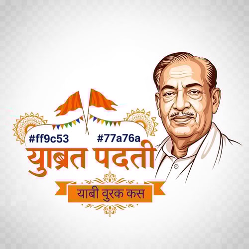 AI Design for Create a premium vector logo for a cultural yatra event named "सरदार रथयात्रा".
Design style:
Festive Indian yatra theme, energetic and traditional but modern branding style.
Main highlight:
A detailed vector portrait of Sardar Vallabhbhai Patel on the right side, similar to the reference image, respectful and iconic look.
Color palette strictly:
Primary color: #ff9c53
Secondary color: #77a76a
Use smooth gradients and elegant highlights.
Important elements:
- Keep the exact Hindi text: "सरदार रथयात्रा"
- Tagline below in banner: "सरदार आपके द्वार"
- Remove the chariot (rath) icon completely
- Add subtle yatra / festival elements like:
saffron flags, traditional Indian decorative shapes, festive patterns, spiritual journey feeling
- Clean modern vector logo design
- Balanced composition
- Professional branding
- Transparent or light background
- Ultra high resolution, print ready
Style:
Indian festival branding logo, vector illustration, modern + traditional, elegant, professional logo design.
