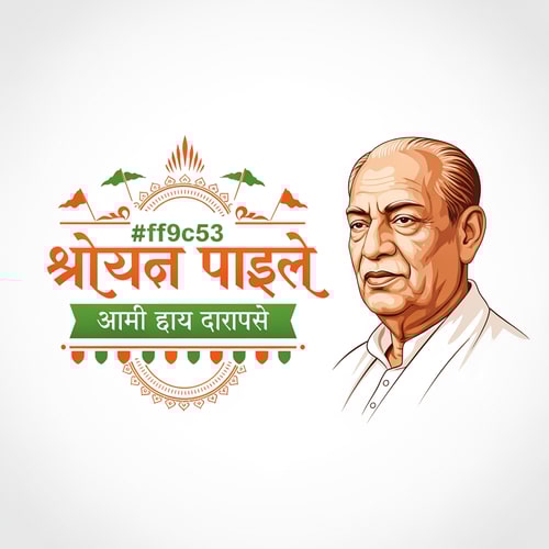 AI Design for Create a premium vector logo for a cultural yatra event named "सरदार रथयात्रा".
Design style:
Festive Indian yatra theme, energetic and traditional but modern branding style.
Main highlight:
A detailed vector portrait of Sardar Vallabhbhai Patel on the right side, similar to the reference image, respectful and iconic look.
Color palette strictly:
Primary color: #ff9c53
Secondary color: #77a76a
Use smooth gradients and elegant highlights.
Important elements:
- Keep the exact Hindi text: "सरदार रथयात्रा"
- Tagline below in banner: "सरदार आपके द्वार"
- Remove the chariot (rath) icon completely
- Add subtle yatra / festival elements like:
saffron flags, traditional Indian decorative shapes, festive patterns, spiritual journey feeling
- Clean modern vector logo design
- Balanced composition
- Professional branding
- Transparent or light background
- Ultra high resolution, print ready
Style:
Indian festival branding logo, vector illustration, modern + traditional, elegant, professional logo design.