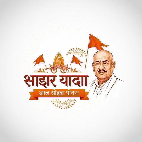AI Design for Create a premium vector logo for a cultural yatra event named "सरदार रथयात्रा".
Design style:
Festive Indian yatra theme, energetic and traditional but modern branding style.
Main highlight:
A detailed vector portrait of Sardar Vallabhbhai Patel on the right side, similar to the reference image, respectful and iconic look.
Color palette strictly:
Primary color: #ff9c53
Secondary color: #77a76a
Use smooth gradients and elegant highlights.
Important elements:
- Keep the exact Hindi text: "सरदार रथयात्रा"
- Tagline below in banner: "सरदार आपके द्वार"
- Remove the chariot (rath) icon completely
- Add subtle yatra / festival elements like:
saffron flags, traditional Indian decorative shapes, festive patterns, spiritual journey feeling
- Clean modern vector logo design
- Balanced composition
- Professional branding
- Transparent or light background
- Ultra high resolution, print ready
Style:
Indian festival branding logo, vector illustration, modern + traditional, elegant, professional logo design.