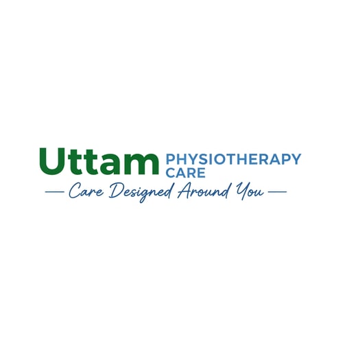 AI Design for Create a premium text-based logo for Uttam Physiotherapy Care using clean sans-serif typography.
Emphasize the word “Uttam” slightly using color or font weight.
Tagline “Care Designed Around You” in a thin, elegant style below the name.
Minimal healthcare branding, green and blue color palette only, flat vector logo.